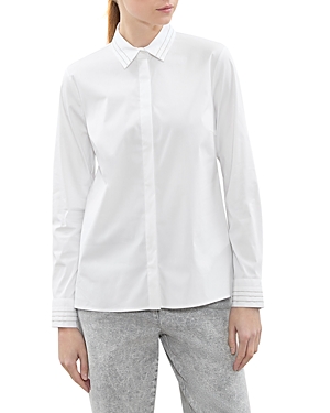 Peserico Button Front Shirt In White/white