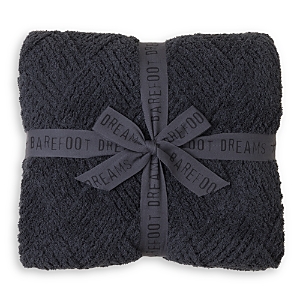 Shop Barefoot Dreams Cozychic Diamond Weave Blanket In Carbon