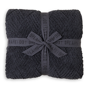 Barefoot Dreams Cozychic Diamond Weave Blanket In Carbon