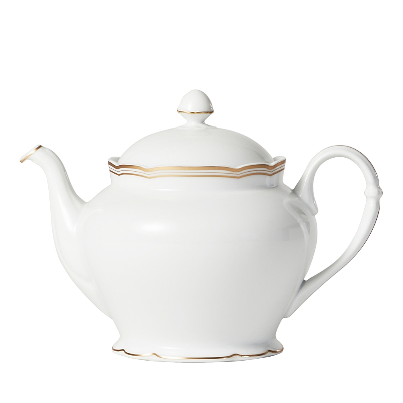 Bernardaud Pompadour Small Teapot In White/gold