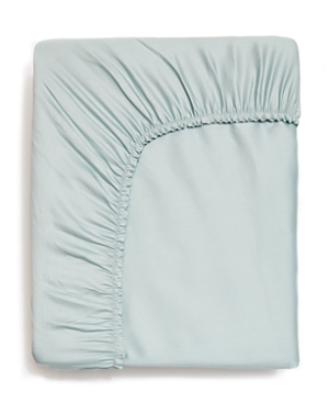 Gooselings Solid Twin Fitted Sheet In Aqua
