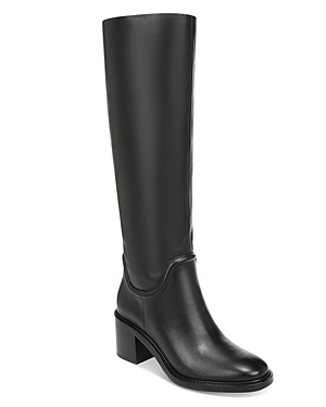 Vince Women's Fabian High Heel Riding Boots In Black Leather