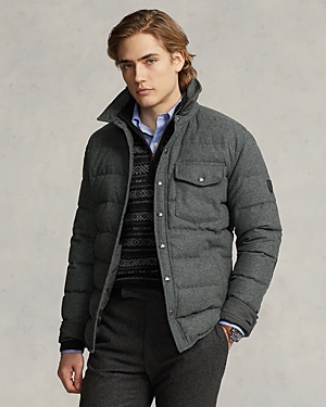 Quilted Wool Blend Down Jacket