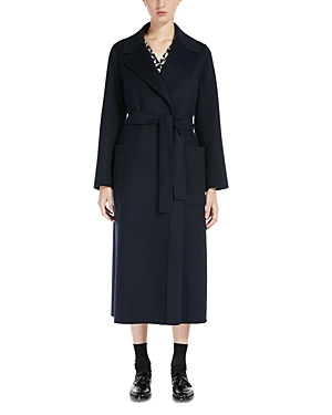 Max Mara Paolore Wool Belted Coat In Blue
