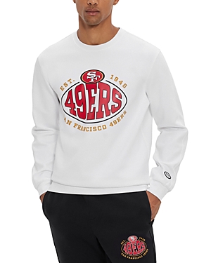 Hugo Boss X Nfl San Francisco 49ers Crewneck Sweatshirt In Open White