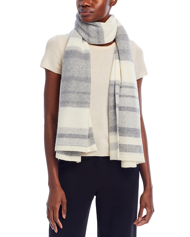 C by Bloomingdale's Cashmere Luxe Striped Knit Wrap - - Exclusive
