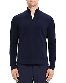 Theory - Walton Cotton Blend Quarter Zip Stand Collar Sweater