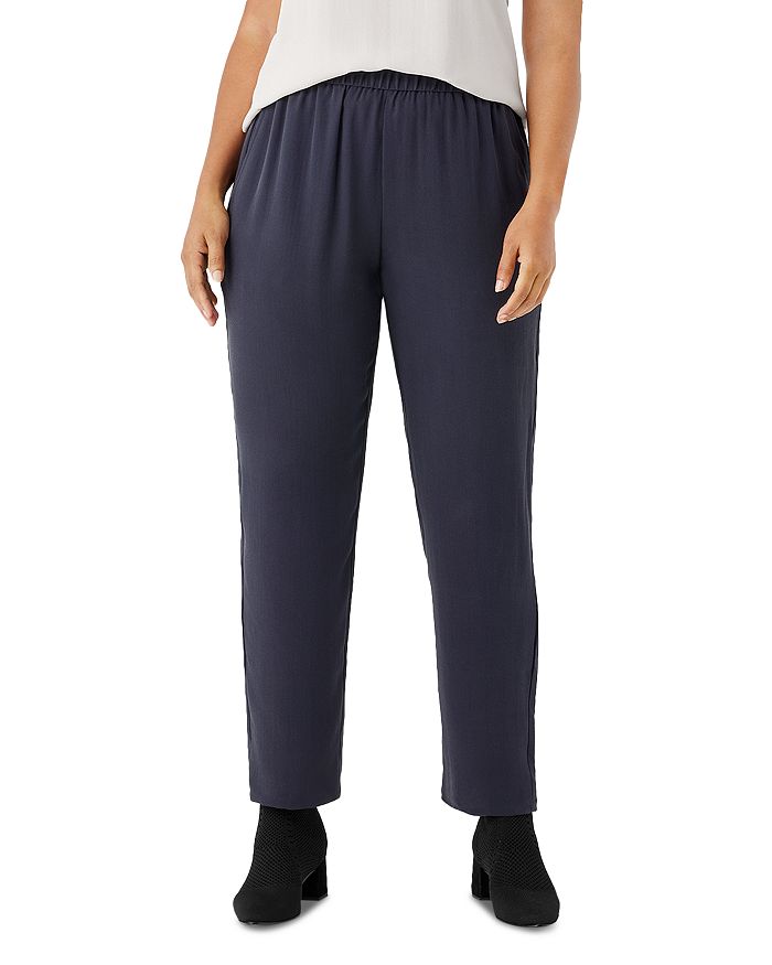 Eileen Fisher Silk High Waist Tapered Ankle Pants | Bloomingdale's