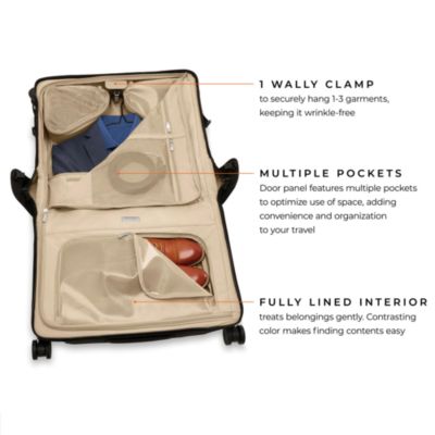 Baseline Wide Carry On Spinner Garment Suitcase