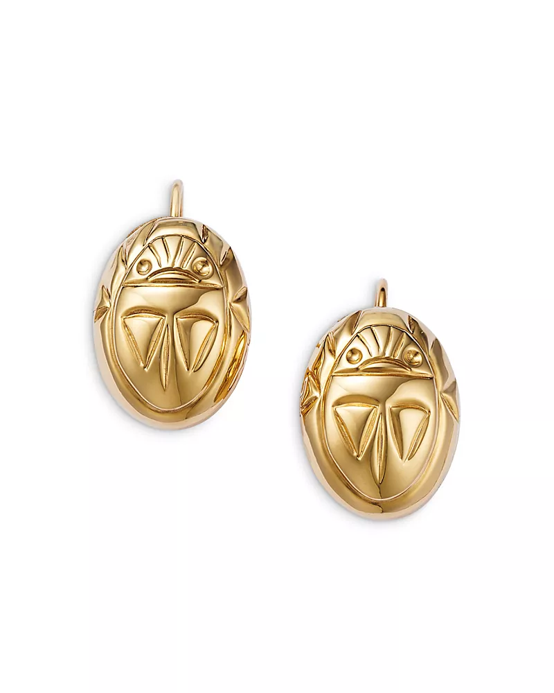 Bloomingdale's Fine Collection Scarab Drop Earrings in 14K Yellow Gold
