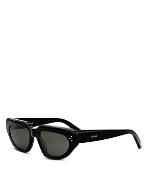 Shop Celine Bold 3 Dots Geometric Sunglasses, 54mm In Black/gray Solid