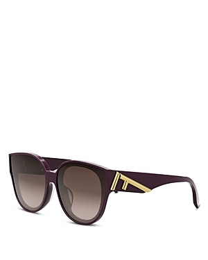 Fendi First Round Sunglasses, 63mm In Purple/brown Gradient