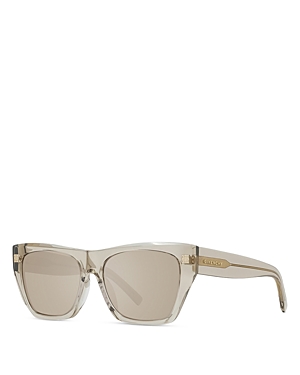 Shop Givenchy Gv Day Square Sunglasses, 55mm In Beige/beige Mirrored Solid