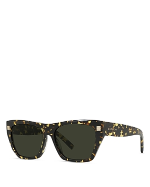 Givenchy Gv Day Square Sunglasses, 55mm In Havana/green Solid