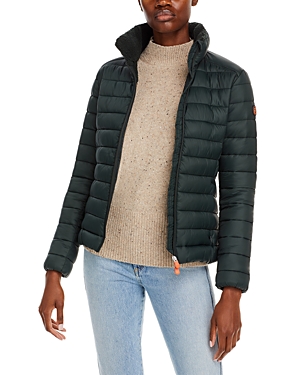 Save The Duck Camilla Puffer Jacket In Green/black