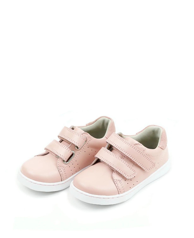 L'amour Shoes Girl's Kenzie Leather Sneakers, Baby/toddlers/kids In Light/pastel Pink