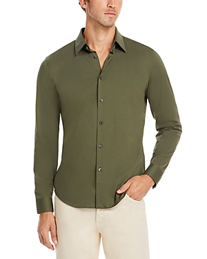 Theory Sylvain Structure Knit Regular Fit Shirt In Uniform