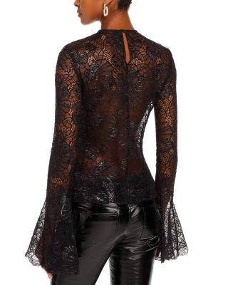 トップス S framed lace tops FRAME Lace Flutter Sleeve Top | Bloomingdale's