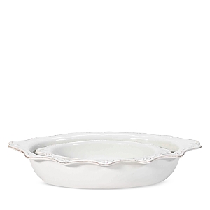 Juliska Berry & Thread Whitewash Oval 2-piece Baking Set In Whitewash