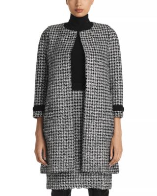 St. John - Metallic Tweed Open Front Jacket