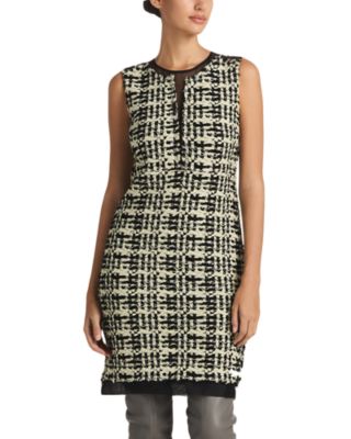 St. John - Split Neck Tweed Dress