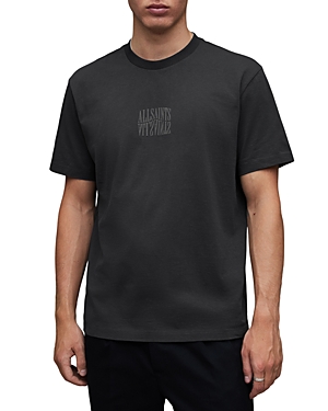 Shop Allsaints Varden Cotton Logo Graphic Tee In Washed Black