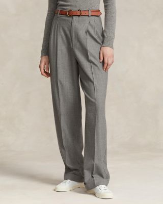 Pleated Wool Blend Pants
