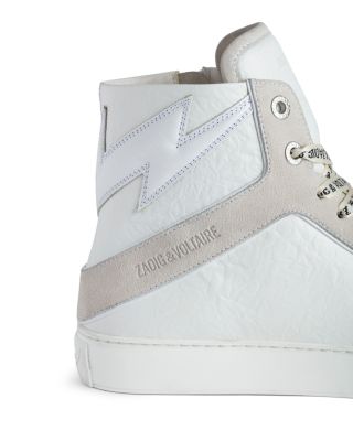 Women's High Flash Distressed Leather High Top Sneakers