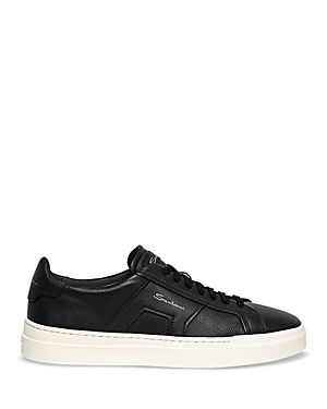 Santoni Low-top Lace-up Sneakers In Black