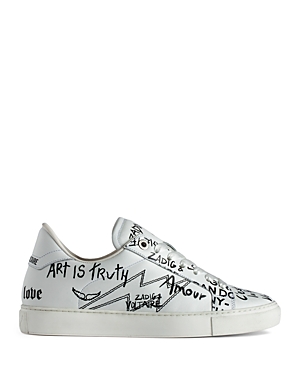 ZADIG & VOLTAIRE WOMEN'S LA FLASH GRAFFITI PRINT SNEAKERS
