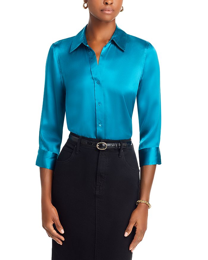 L'Agence Yan Silk Wrap Blouse