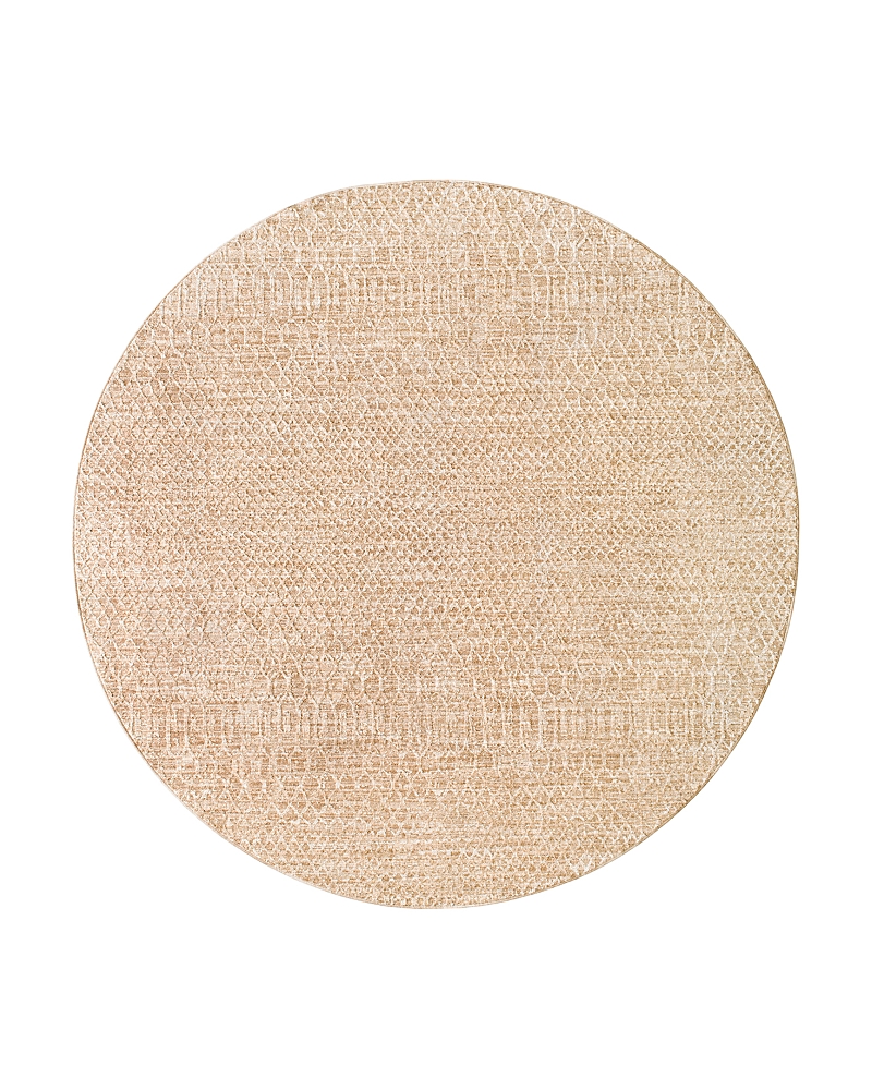 Surya Masterpiece High-low Mpc-2302 5'3" X 5'3" Round Area Rug In Taupe/brown
