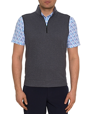 Robert Graham Treviso Knit Quarter Zip Vest In Charcoal