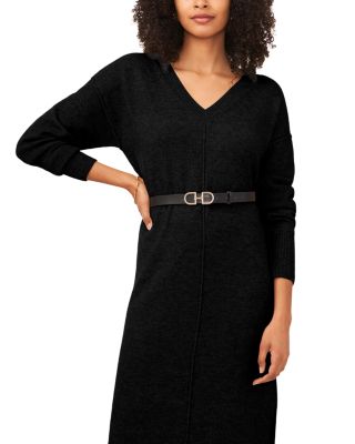 V Neck Side Slit Dress