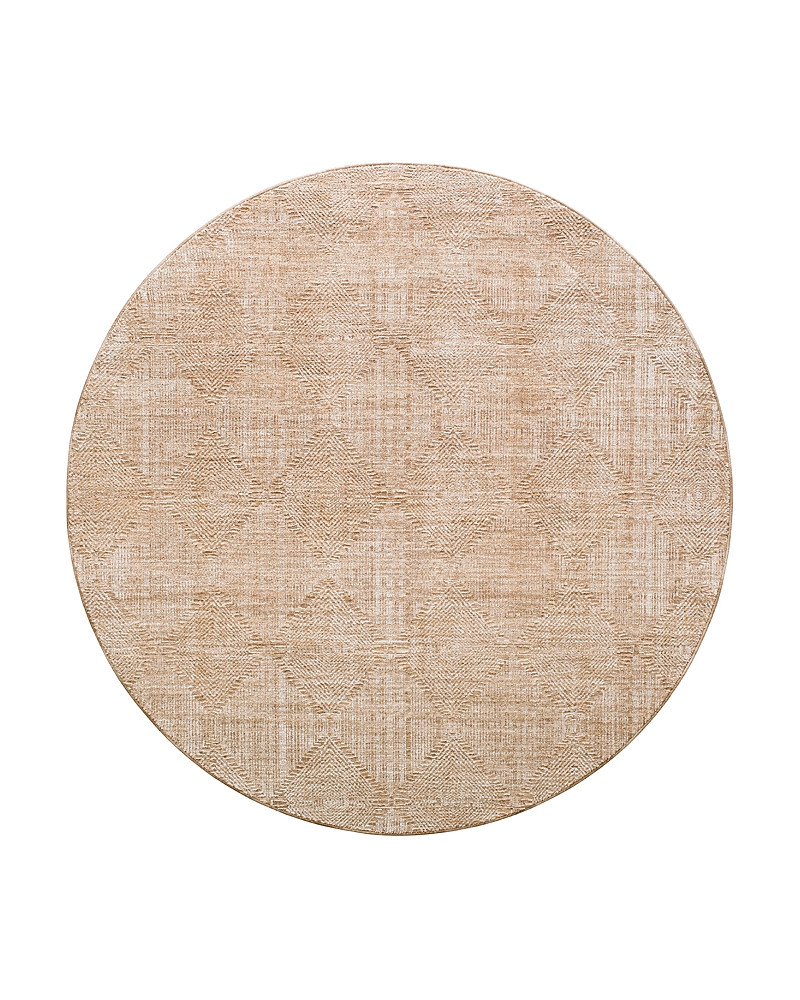Surya Masterpiece High-low Mpc-2312 7'10" X 7'10" Round Area Rug In Tan/beige
