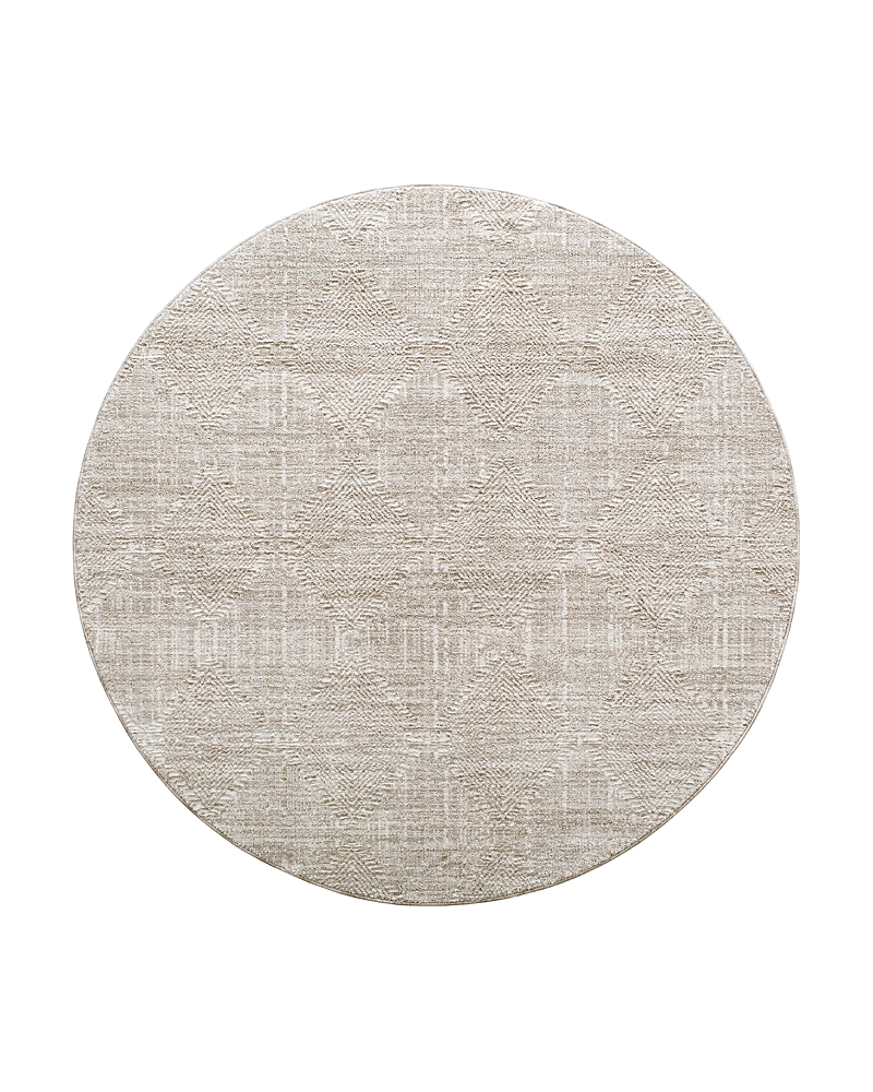 Surya Masterpiece High-low Mpc-2300 7'10" X 7'10" Round Area Rug In Taupe/brown