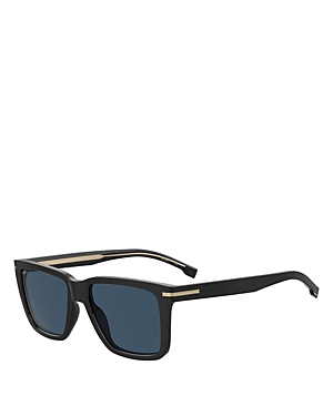 Hugo Boss Boss Square Sunglasses, 55mm In Black/blue Solid