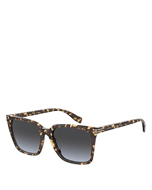 Marc Jacobs Rectangular Sunglasses, 55mm In Havana/gray Gradient