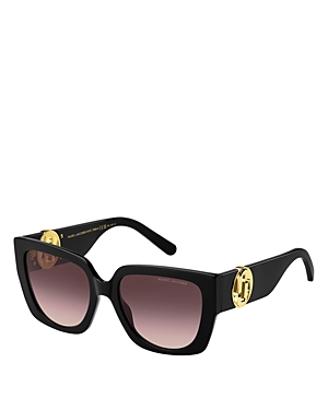 Marc Jacobs Square Sunglasses, 54mm In Black/brown Gradient
