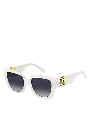 Shop Marc Jacobs Square Sunglasses, 54mm In Ivory/gray Gradient