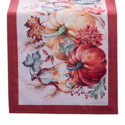 Botanical Harvest Pumpkin Engineered Table Runner, 13" x 70"
