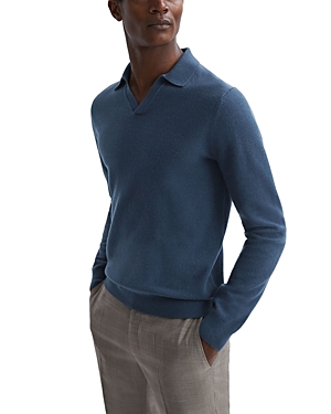 Shop Reiss Swifts Wool Polo Sweater In Petrol Blue