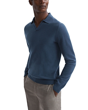 Reiss Swifts Wool Polo Sweater In Petrol Blue