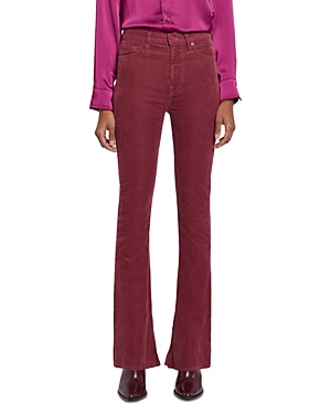 Shop 7 For All Mankind High Rise Skinny Bootcut Corduroy Jeans In Burgundy