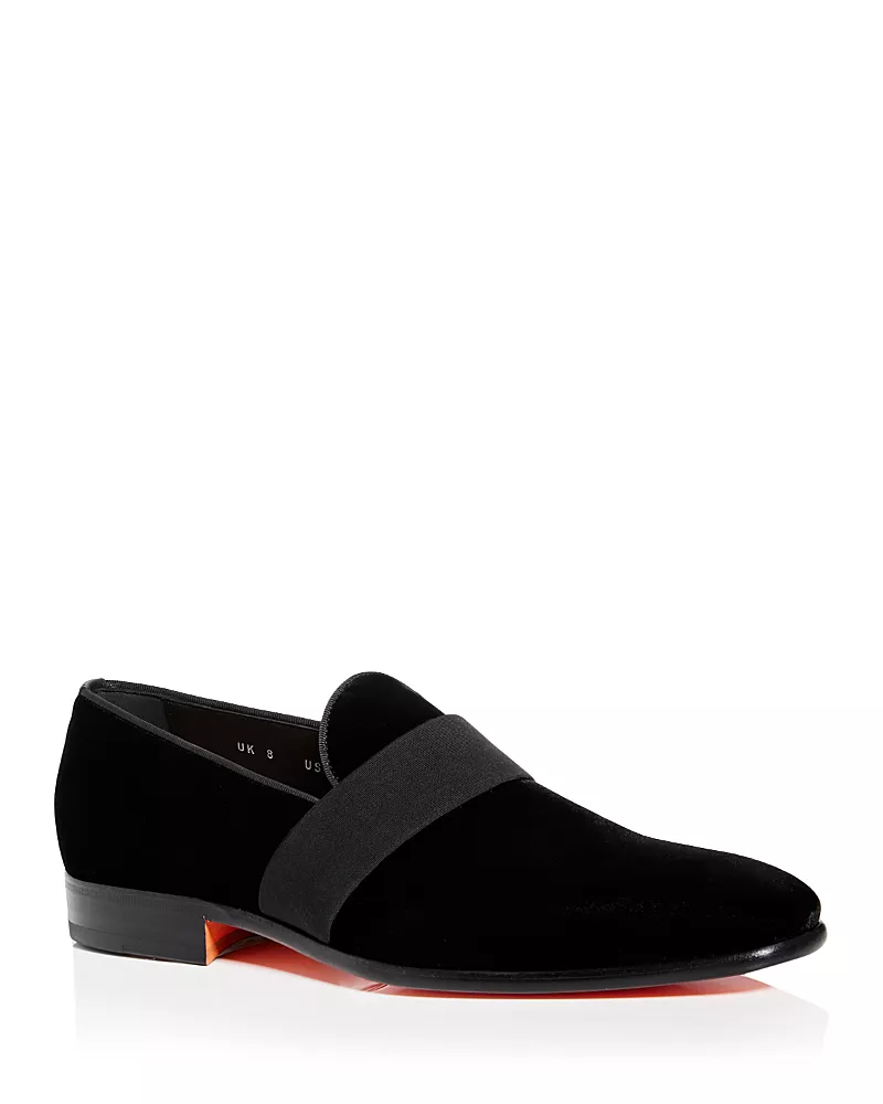Santoni Men's Isomer-Vlun01 Velvet Slip On Formal Loafers