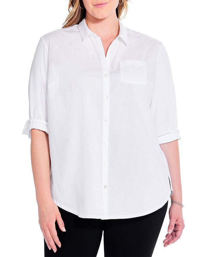 NIC+ZOE Plus Essential Button Down Top | Bloomingdale's