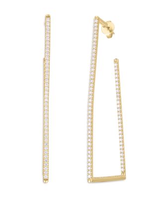 Roberto Coin 18K Yellow Gold Tiny Treasures Diamond Pave Geometric Hoop Earrings