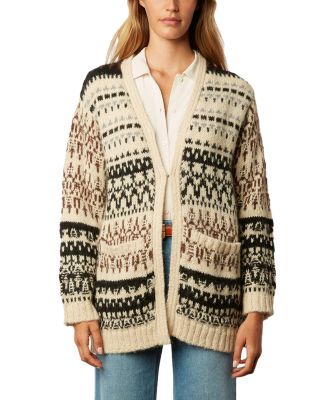 Gerard Darel Louison Geometric Print Cardigan In Natural ModeSens