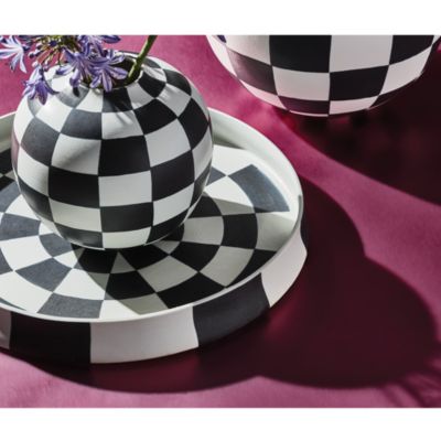 Damier Round Porcelain Platter