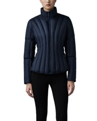 Mackage Lany Light-down Vertical Quilted Puffer Jacket In Navy